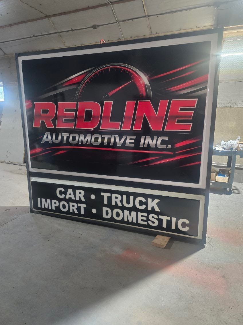 Redline Automotive Inc. shop sign